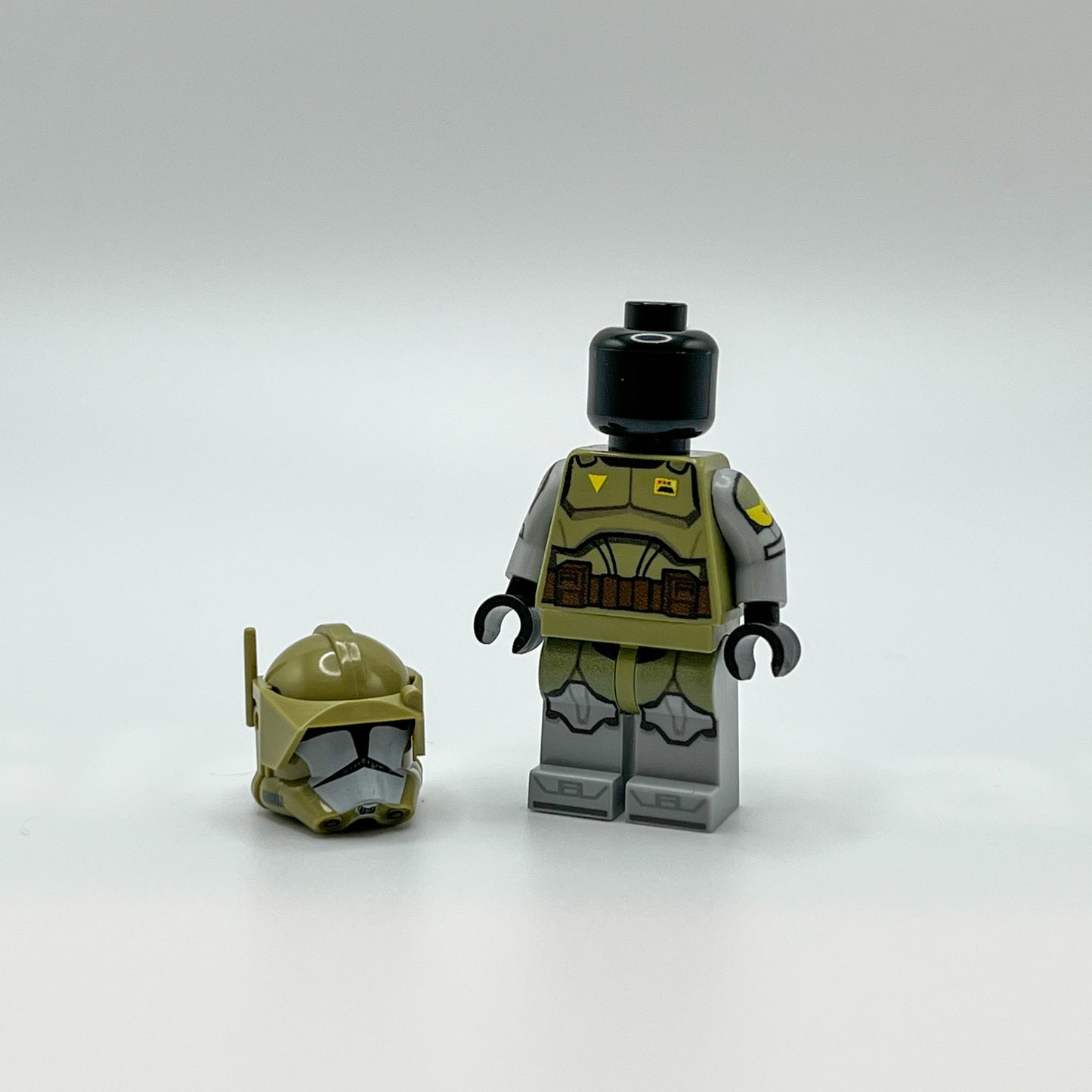 UV Printed Custom LEGO® Commander Doom with Clone Army Customs olive visor and helmet off